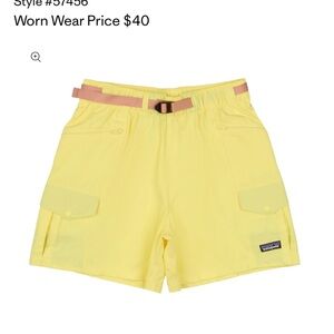 Patagonia Light Yellow Shorts with Pink Accent IN SEARCH OF!!!!!!